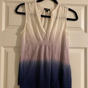 Lucky Brand Tank Top, Size Small, White Purple Blue